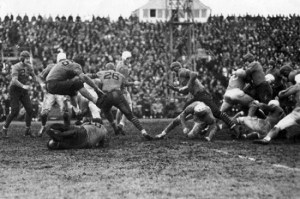 Thanksgiving Day, 1934 The Detroit Lions beat the Chicago Bears 14-2.